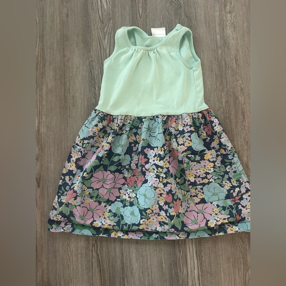 Hanna Andersson Mint Green floral dress size 120 (6-7) - Picture 1 of 4